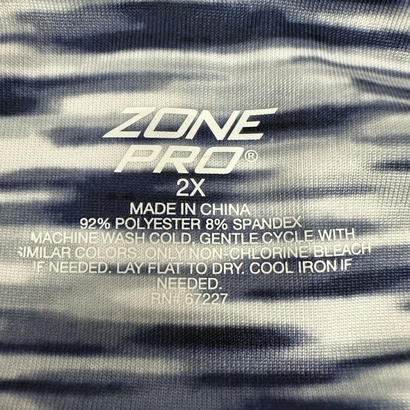 Zone Pro 2X Womens Blue & White Abstract Print Leggings With Pocket Stretchy - Picture 4 of 4